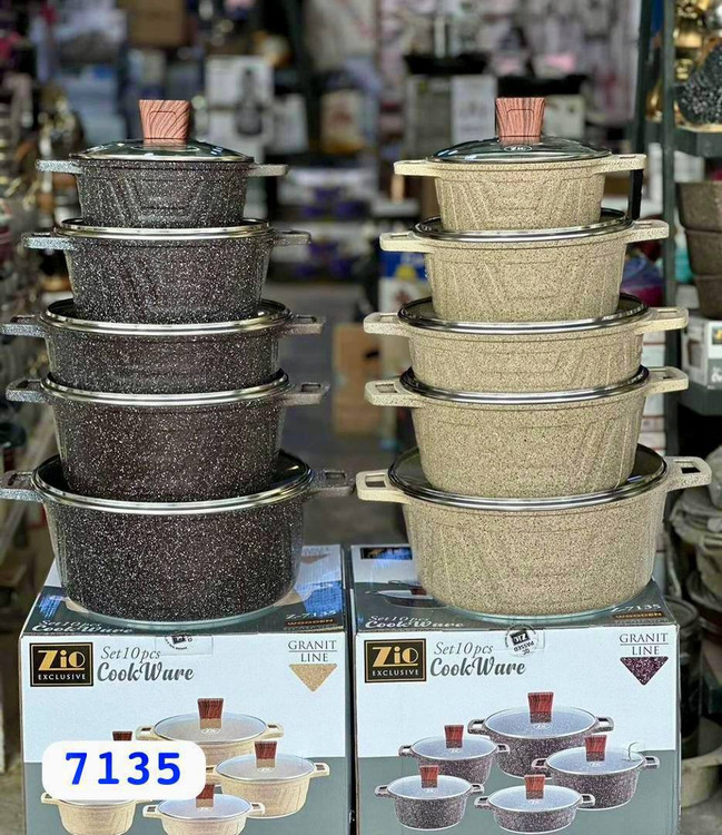 سرویس قابلمه گرانیتی 10پارچه زیو مدل Z : 7135