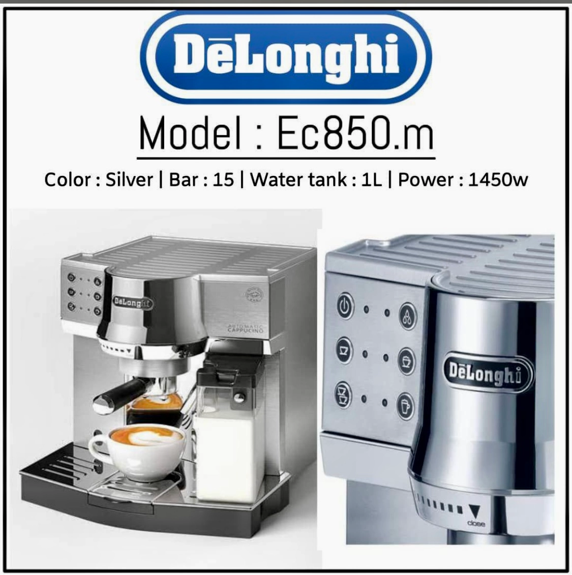 اسپرسوساز نیمه اتوماتیک دلونگی مدل EC850.M