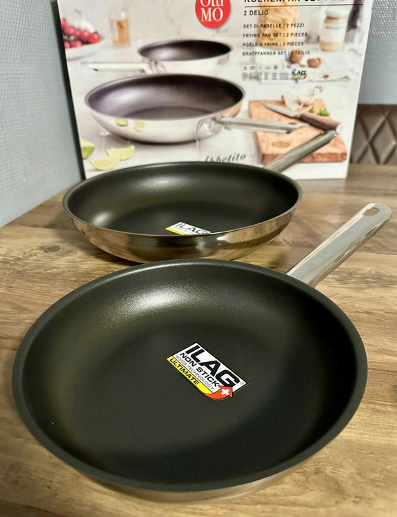 ست ماهیتابه ۲ عددی سایز 28 و 20 برند ottimo هلند