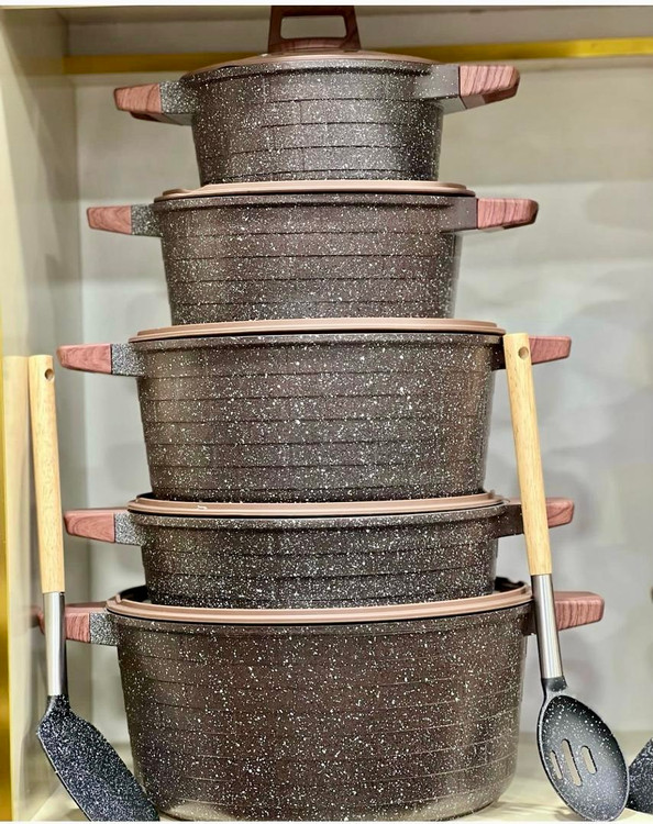 سرویس قابلمه 14 پارچه ZIO وارداتی طرح آجری سری piramid-مدل-8540