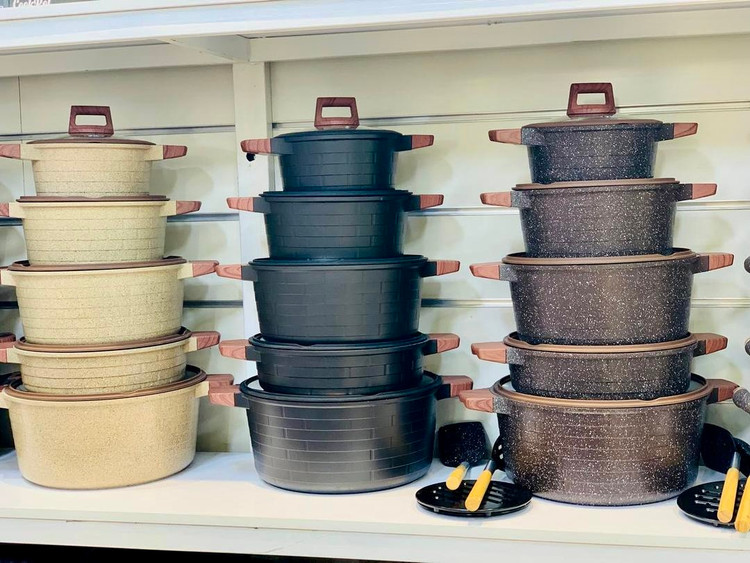 سرویس قابلمه 14 پارچه ZIO وارداتی طرح آجری سری piramid-مدل-8540