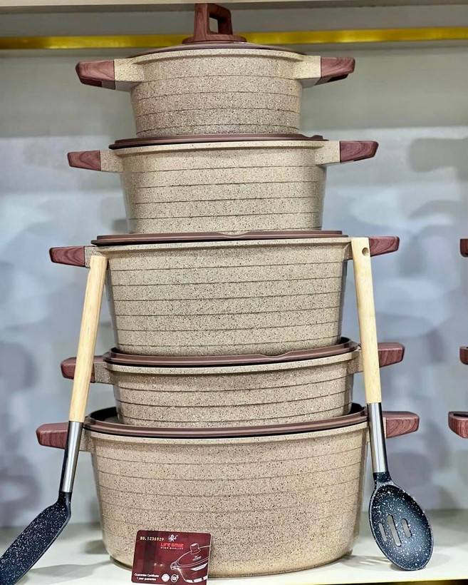 سرویس قابلمه 14 پارچه ZIO وارداتی طرح آجری سری piramid-مدل-8540