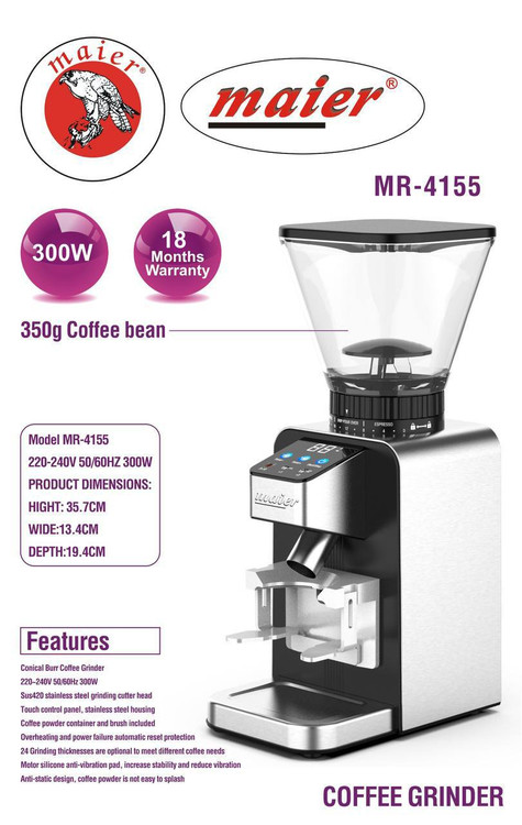 دستگاه آسیاب قهوه سه کاره تمام حرفهای مایر آلمان مدل 4155 MR