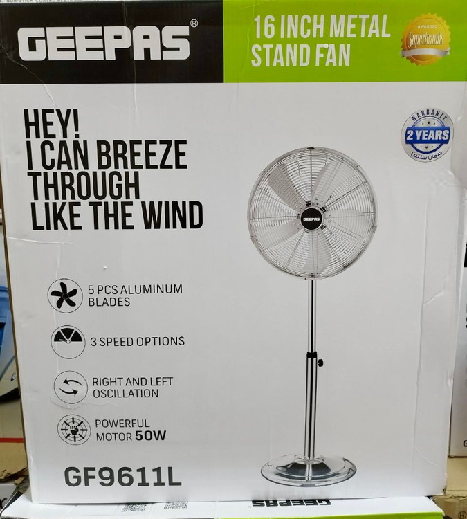 پنکه ایستاده تمام استیل جیپاس مدل GF9611