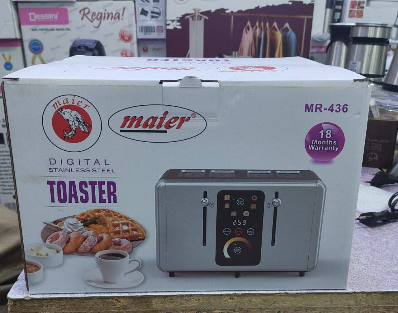 توستر نان چهار تایی دیجیتال تمام استیل لمسی حرفهای مایر آلمان مدل MR-436