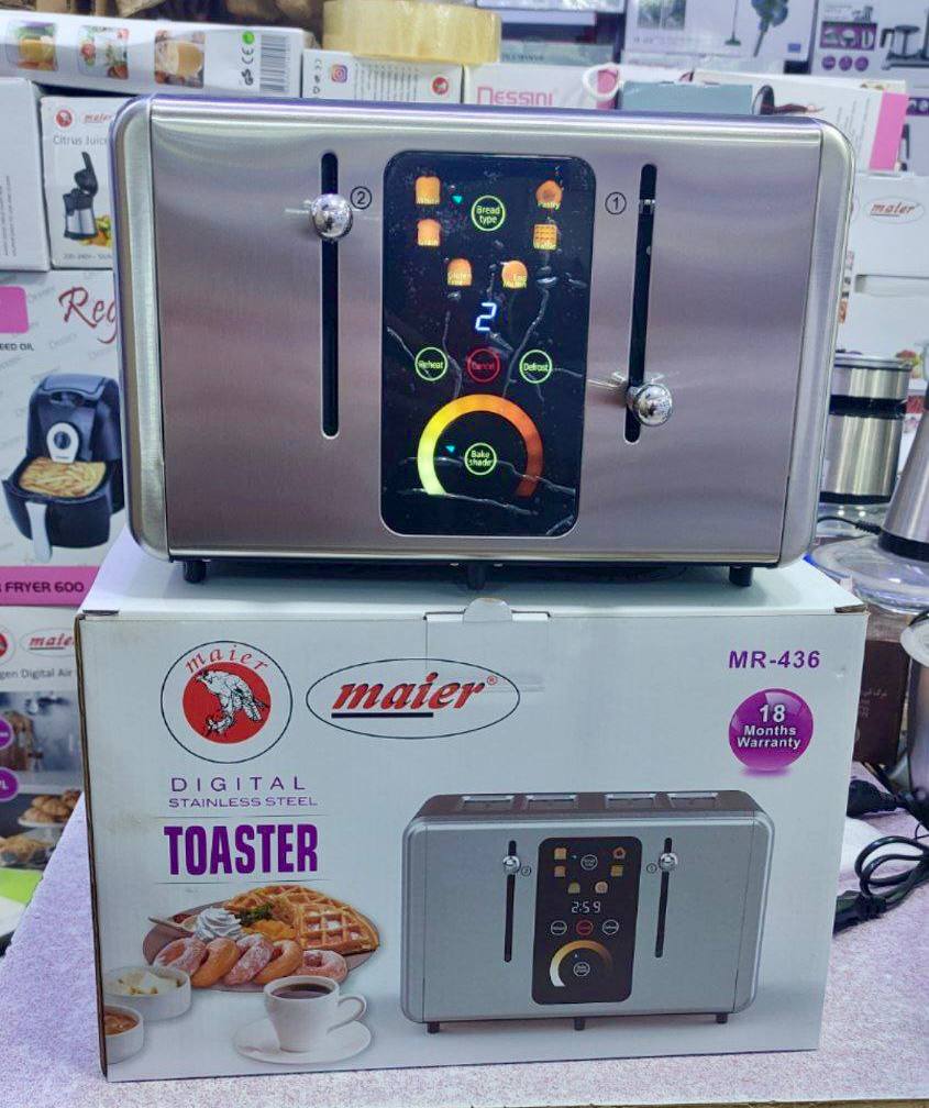 توستر نان چهار تایی دیجیتال تمام استیل لمسی حرفهای مایر آلمان مدل MR-436