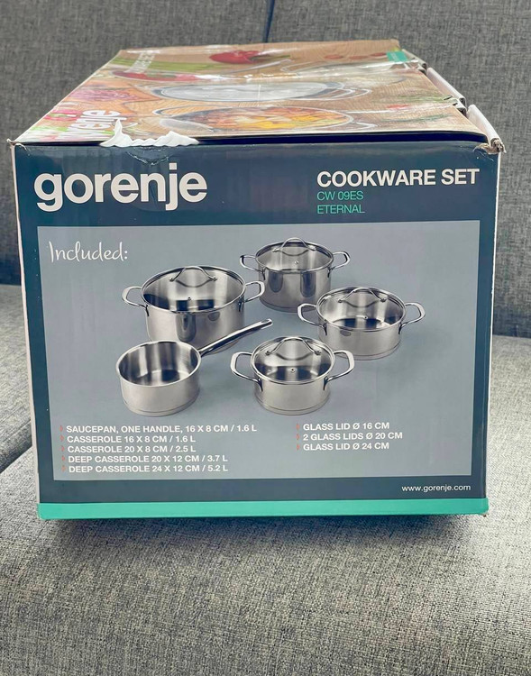 سرویس قابلمه درب شیشه ای 9 پارچه گورنیه برند اسلووانی