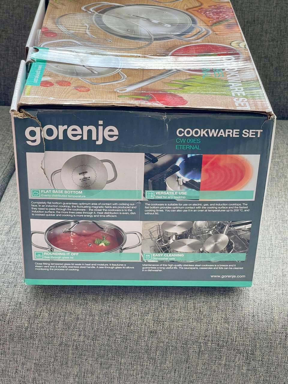 سرویس قابلمه درب شیشه ای 9 پارچه گورنیه برند اسلووانی