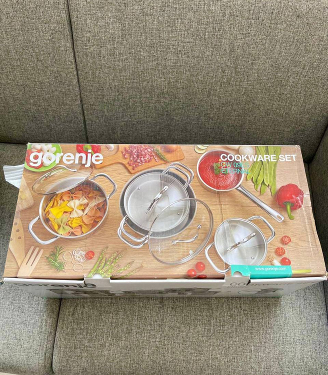 سرویس قابلمه درب شیشه ای 9 پارچه گورنیه برند اسلووانی