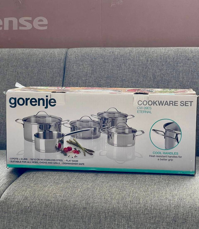 سرویس قابلمه درب شیشه ای 9 پارچه گورنیه برند اسلووانی