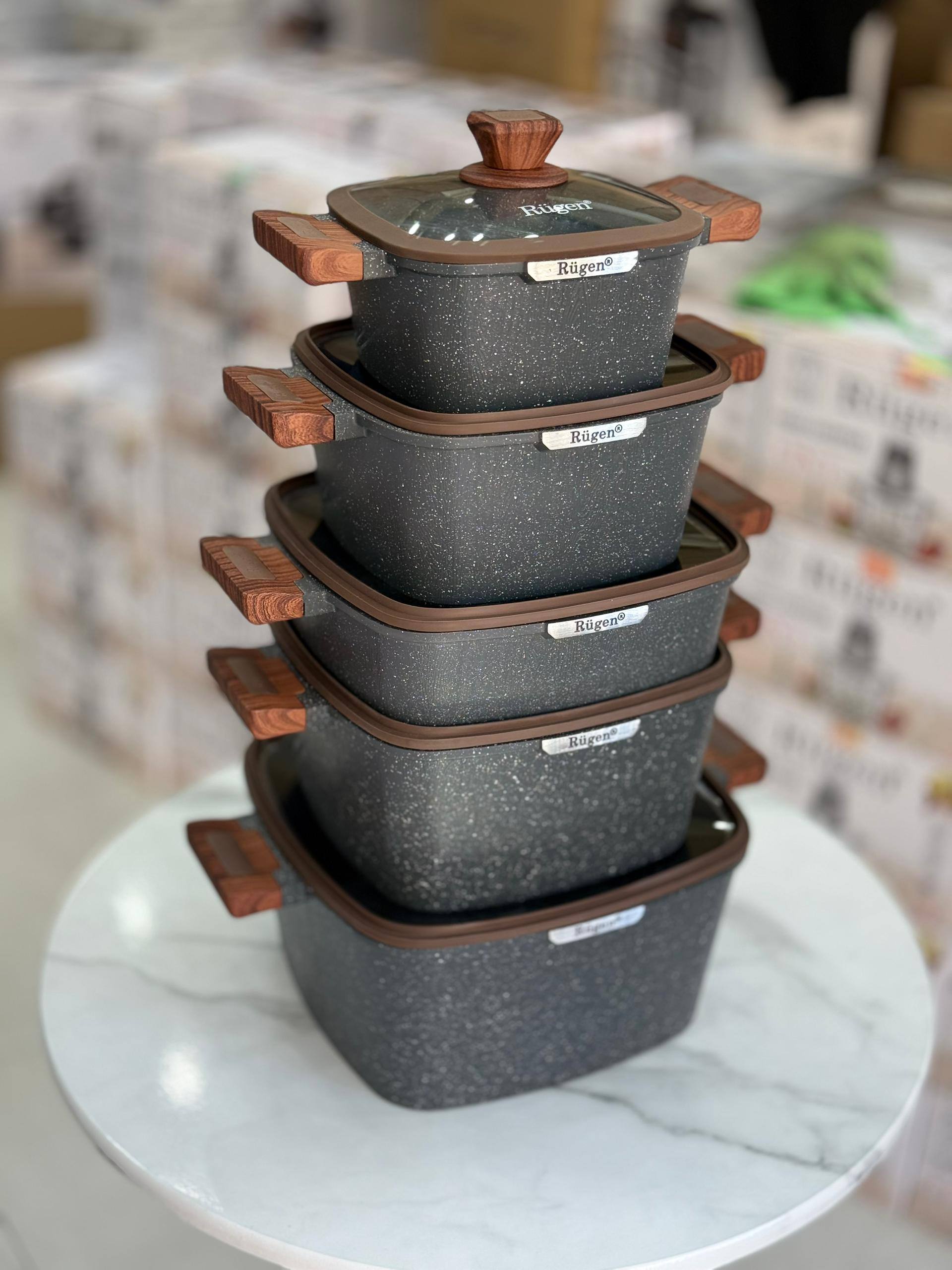 سرویس قابلمه ۱۰ پارچه مربعی روگن مدل Ru-7015