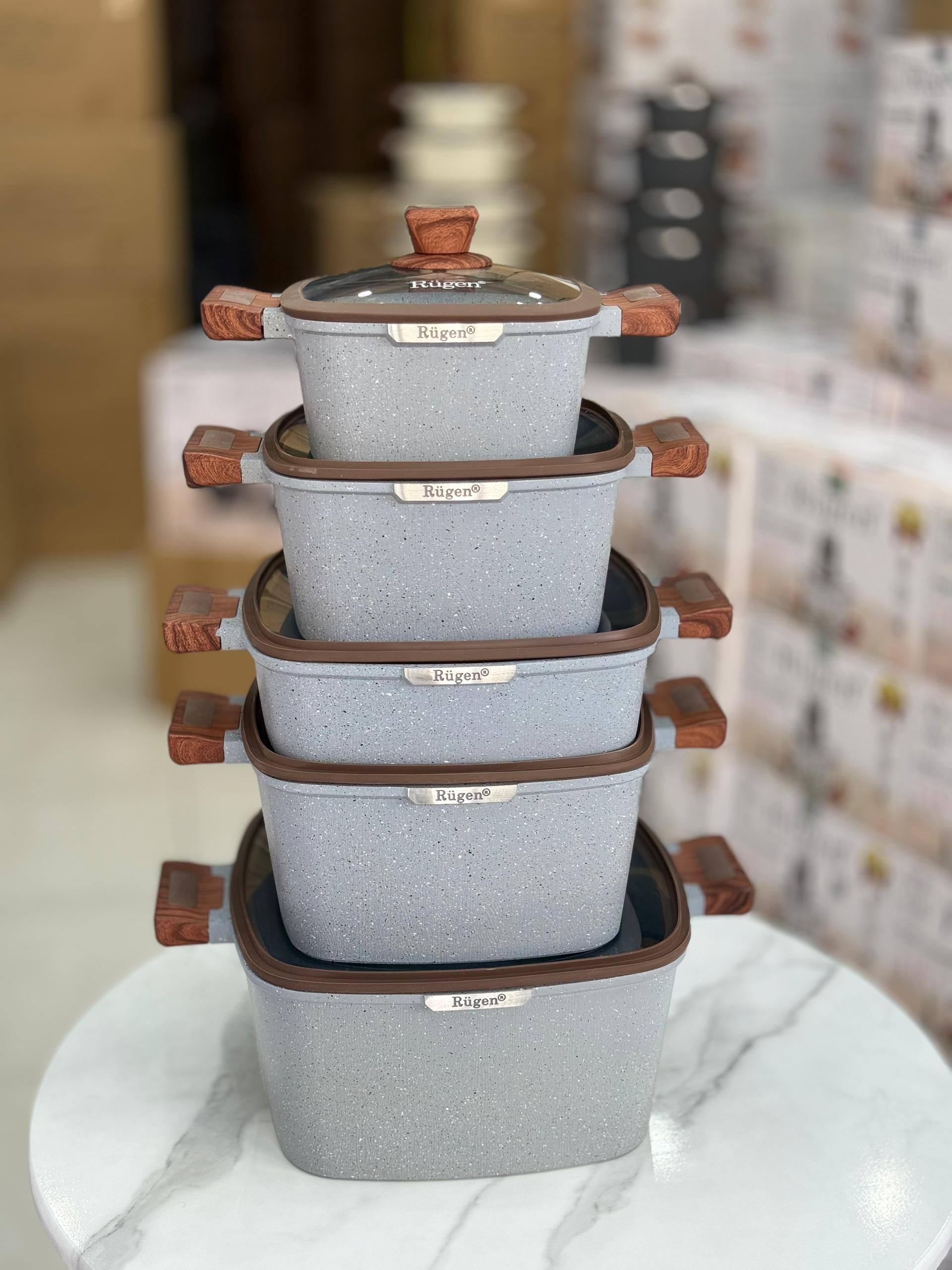 سرویس قابلمه ۱۰ پارچه مربعی روگن مدل Ru-7015