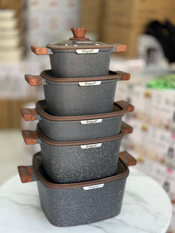 سرویس قابلمه ۱۰ پارچه مربعی روگن مدل Ru-7015