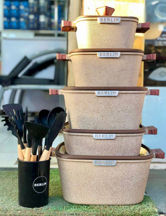 سرویس قابلمه 10 پارچه مربعی مارک برلین مدل محصول : 2300