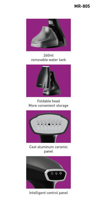 اتو بخارگر نانو سرامیک دسته تاشو تمام حرفهای مایر آلمان مدل 805